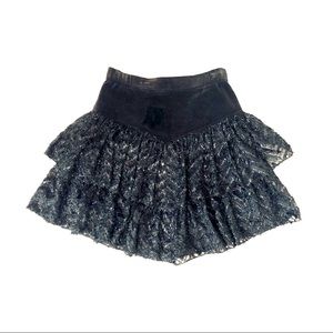 80’s Japanese Velvet Ruffled Mini